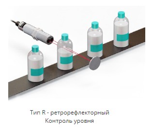 Тип R - ретрорефлекторный, Контроль уровня